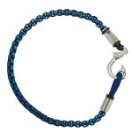 Stainless Steel Blue Rolo Chain Bracelet with Hook Closure