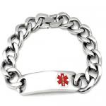 Stainless Steel Bracelet with Twisted Links and Curved Medical ID Plate
