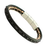 Stainless Steel w/ Leather Bracelet