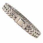 Stainless Steel Franco Link Bracelet w/ Micro Pave Cz in Closure