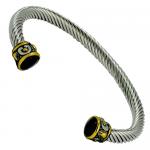 Women's Stainless Steel Two Tone Cable Wire Bracelet 