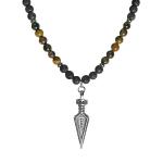 Beaded Necklace with Spear Pendant