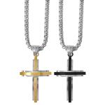 Stainless Steel Cross Pendant with Box Chain