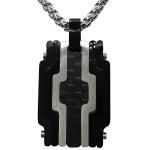 Stainless Steel Carbon Fiber Pendant w/ Chain