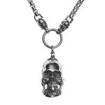 Stainless Steel Skull Pendant with Chain