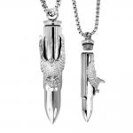 Stainless Steel Bullet w/ Eagle Design & Chain