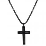 Stainless Steel Black PVD Box Chain with Modern Wire Cross