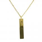 Gold Oval Chain Necklace with Gold Tag Charm