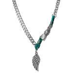 Stainless Steel Cuban Link Necklace with Wing