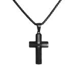 Black Stainless Steel Chain with Cross Pendant