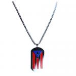 Stainless Steel Chain with Puerto Rican Flag Pendant