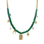 Stainless Steel Jade Rondelle Bead Chain with Charms
