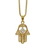Stainless Steel Gold pvd Chain with Hamsa Pendant