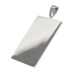 Engravable Stainless Steel Rectangular Plain Tag Pendant