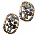 Vintage looking Earrings with color stones