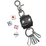 Leather Pouch with Dice Key Chain
