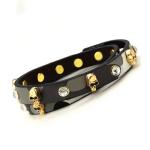 Leather Bracelet with Black Grey and White Camouflage and Skulls