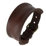Stressed Brown Leather Bracelet with Antique Buckle
