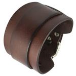 Brown Leather Bracelet with Adjustable Buckle