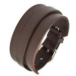 Brown Leather Bracelet with Buckle