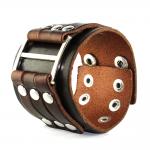 Brown Leather Bracelet With Buckle Design