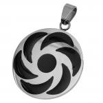 Stainless Steel Circular Pendant with Sacred Geometrical Symbol