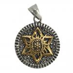 Two Tone Stainless Steel Sun and Star Pendant