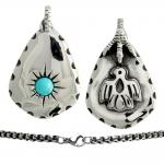Stainless Steel Eagle Foot turquoise stone