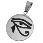 Stainless Steel Circular Pendant with Eye of RA Engraved