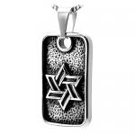 Stainless Steel Judaica Pendant with Star of David