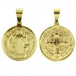 Stainless Steel Gold PVD Saint Benedict Medallion Pendant