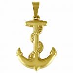Stainless Steel Gold PVD Anchor Pendant