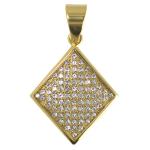 Stainless Steel Gold PVD Encrusted Diamond Pendant