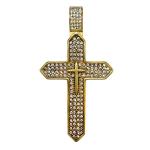 Stainless Steel Gold pvd cz Cross Pendant